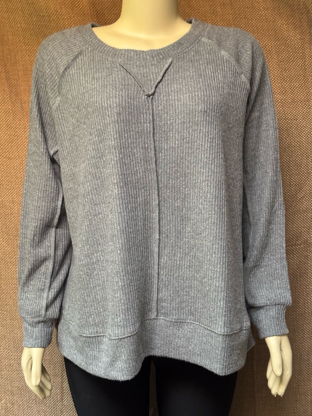 Andree Ribbed Crewneck Knit - Heather Gray